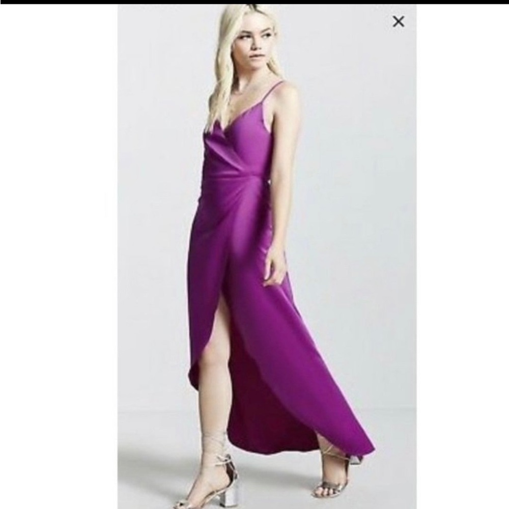 Forever 21   Satin hi- lo vwrap dress size L